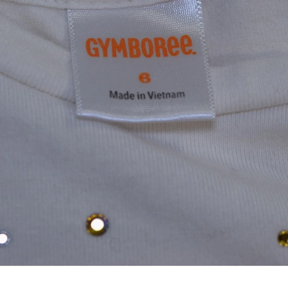 2015 Gymboree White Long Sleeve‎ Dress Rhinestone Pockets Casual GIRLS 6 FLAW